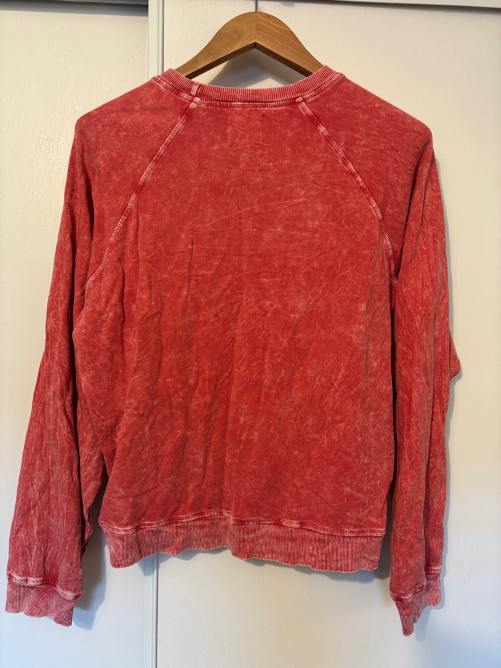 Electric & Rose Womens Red Sweatshirt Oversize Medium Distressed Apres Surf Club - Picture 4 of 6